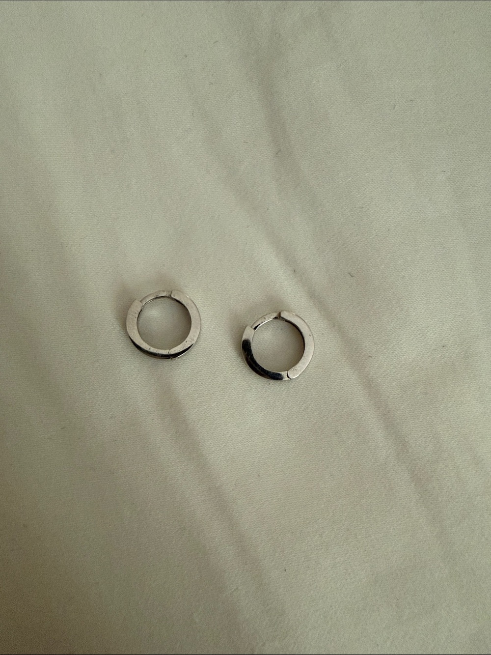White Gold Huggies Earrings